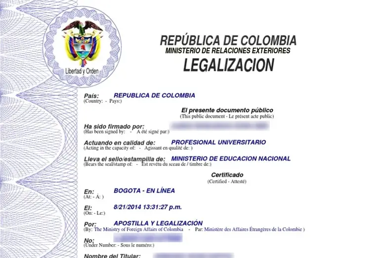 Colombian Documents Legalization
